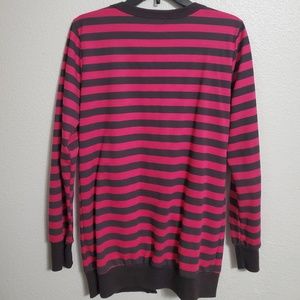 Grey and pink striped cardigan